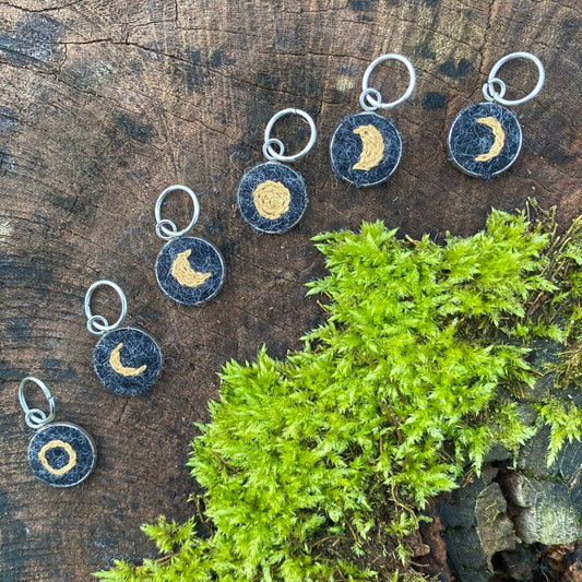 Moon Phases (Gold) · Stitch Marker Set