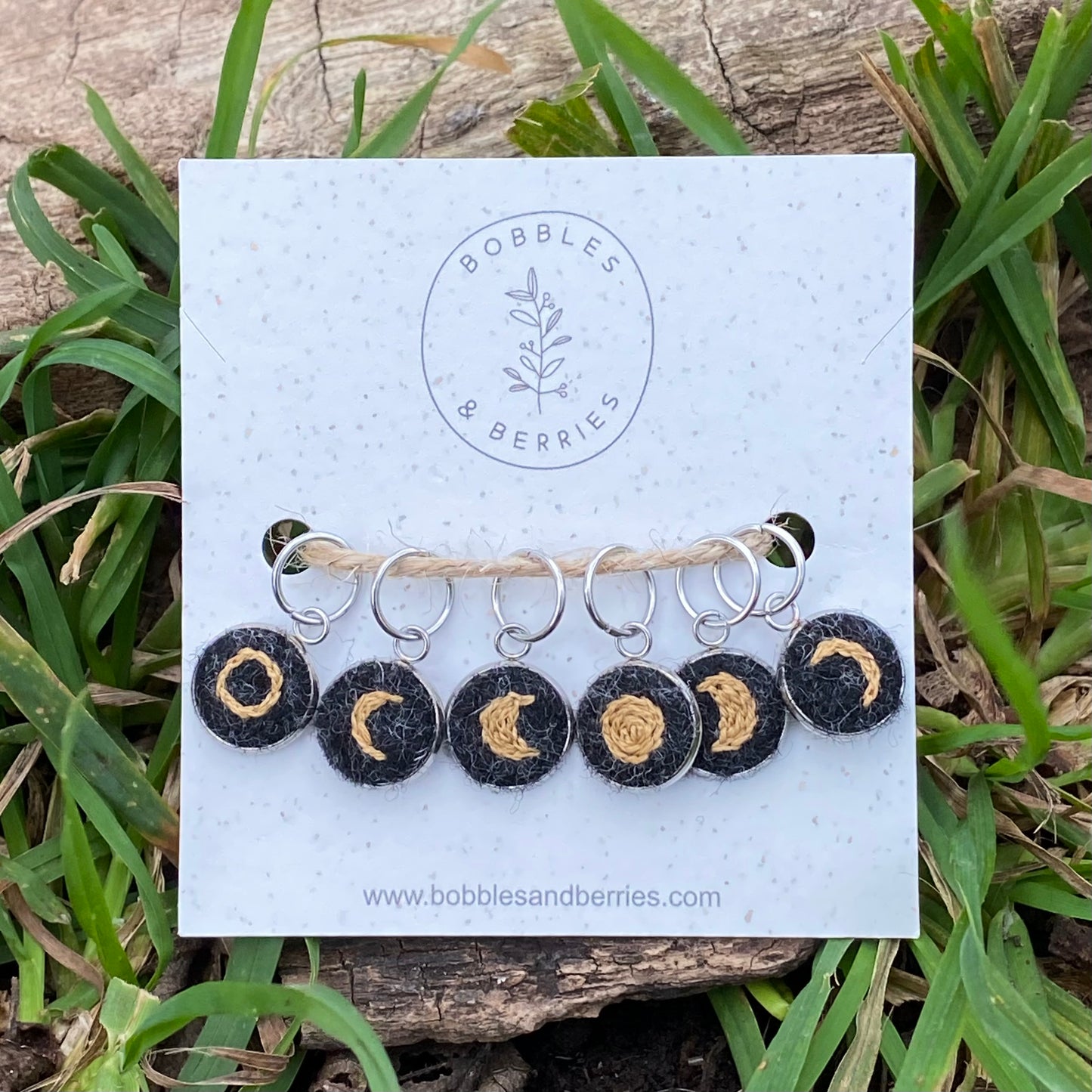 Moon Phases (Gold) · Stitch Marker Set