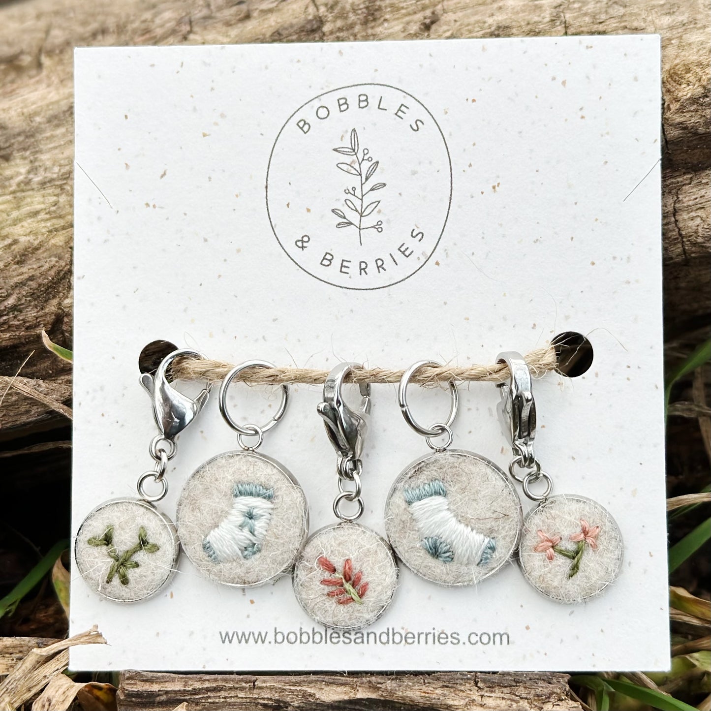 Springtime on the line · Stitch Marker Set