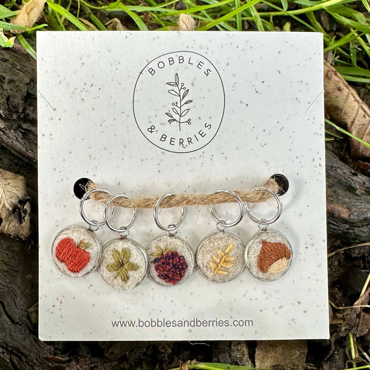 Autumn Foraging · Stitch Marker Set