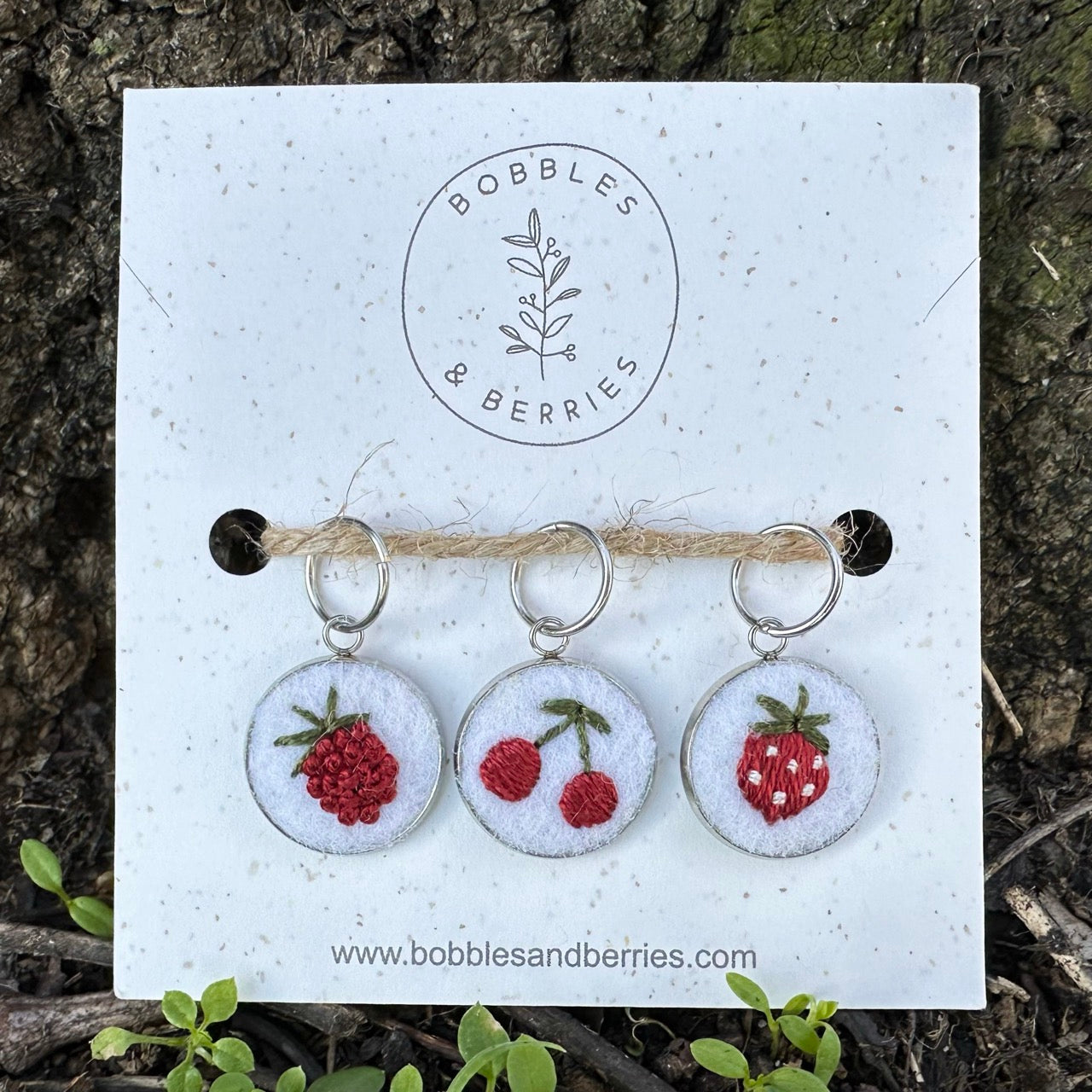 Berries and Cherries · Stitch Marker Set