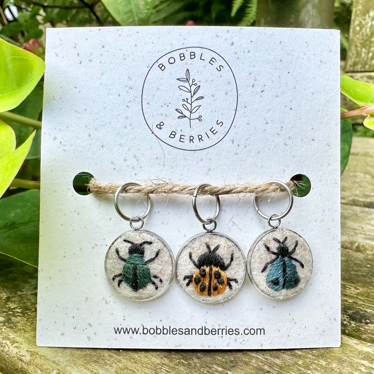 The Bug Collector (in collaboration with Zakami Yarns) · Stitch Marker Set