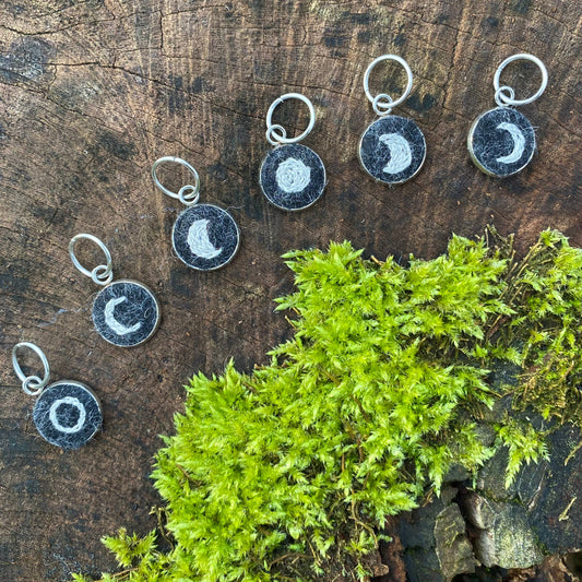 Moon Phases (Silver) · Stitch Marker Set
