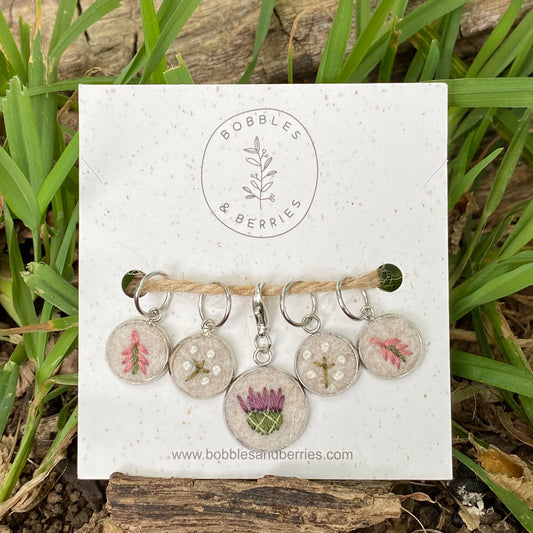 Scottish Wildflowers - Stitch Marker Set